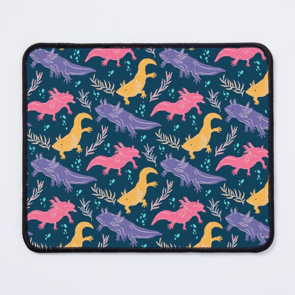 Item preview, Axolotls and leaves pattern designed and sold by Paperfly Studio.