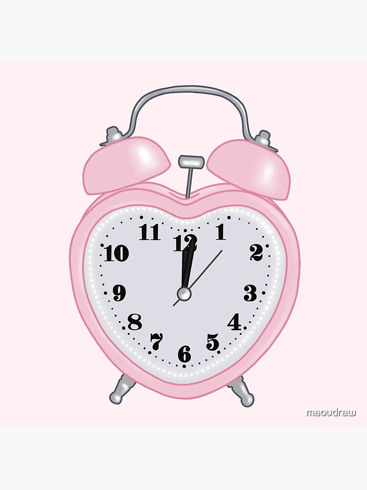 "pink heart shaped alarm clock aesthetic dollette coquette" Poster for
