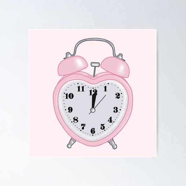 pink heart shaped alarm clock aesthetic dollette coquette