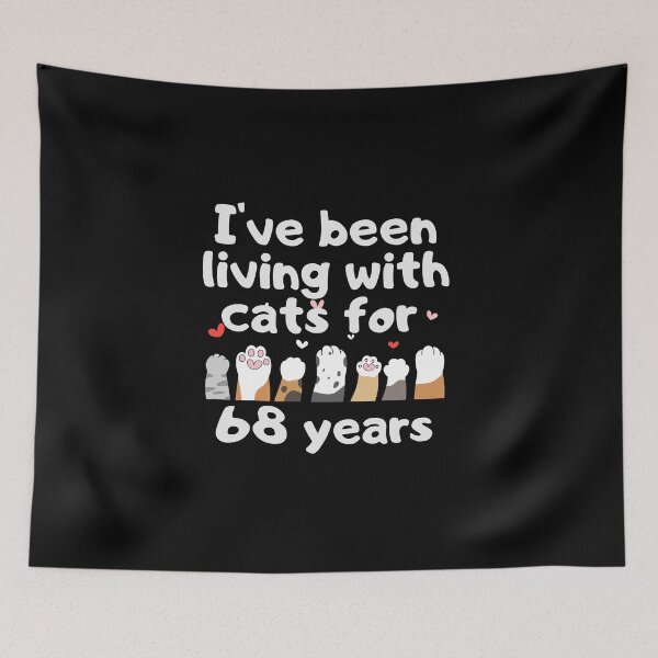 Item preview, I've been living with cats for 68 years designed and sold by marunstudio.