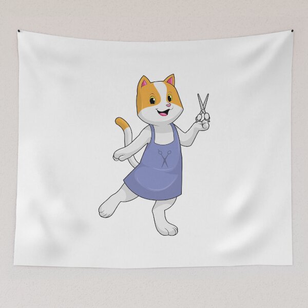 Item preview, Cat as Hair stylist with Scissors designed and sold by Snabdesign84.
