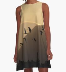 Cranes at Sunrise A-Line Dress