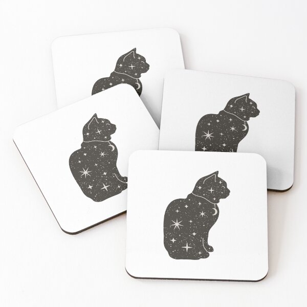 Item preview, Moon and Stars Cat Silhouette Zodiac designed and sold by printheavenart.