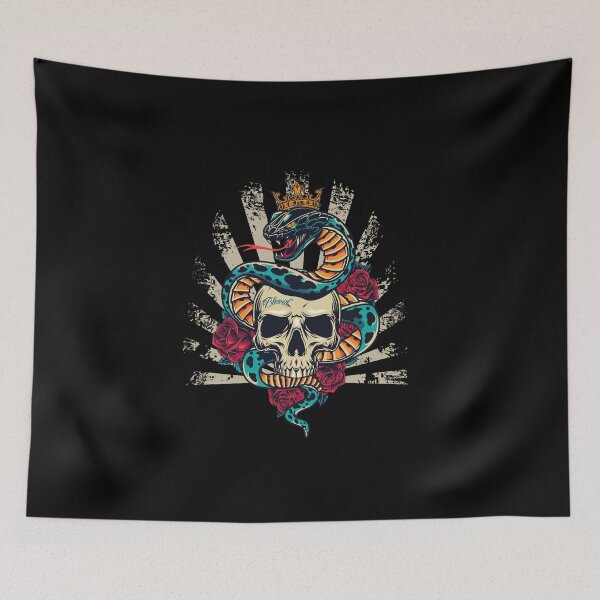 Item preview, Snake in royal crown entwined around skull and  Roses  designed and sold by badreddine00.
