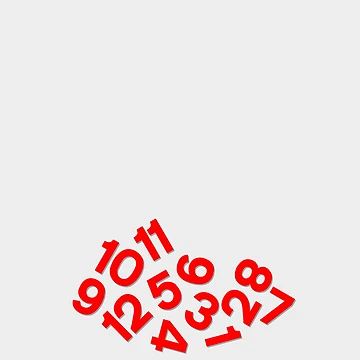 Artwork thumbnail, Fallen Numbers Clock Red by flashman