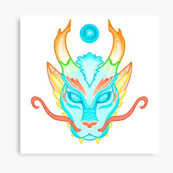 Pastel Chinese Dragon Canvas Print