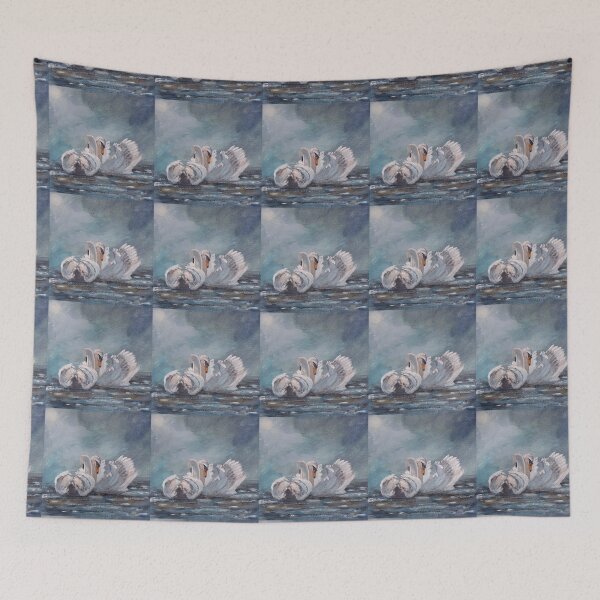 Item preview, Swans Courting designed and sold by EmmEart.