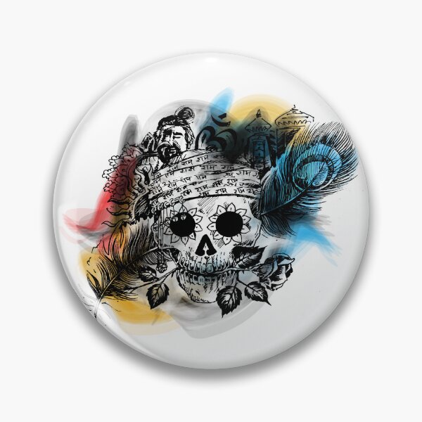 Item preview, Men Skull with Rose Peacock Feather Temple for Black Magic designed and sold by badreddine00.