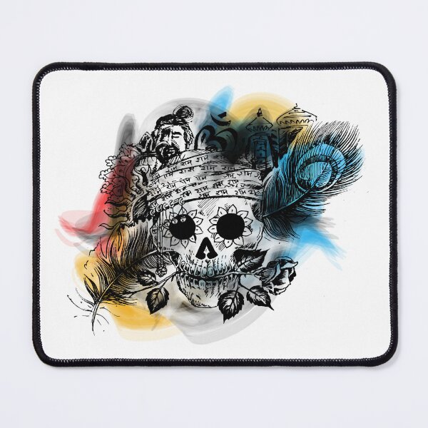Item preview, Men Skull with Rose Peacock Feather Temple for Black Magic designed and sold by badreddine00.