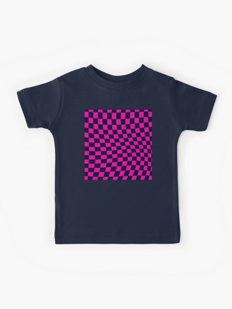 Wavy Checkerboard Pink And Black Mcbling Aesthetic Checkered Print\