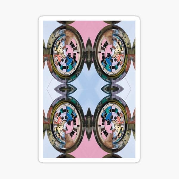 Burano Oval Swirls of Colourful Italian Houses N108-4X Sticker