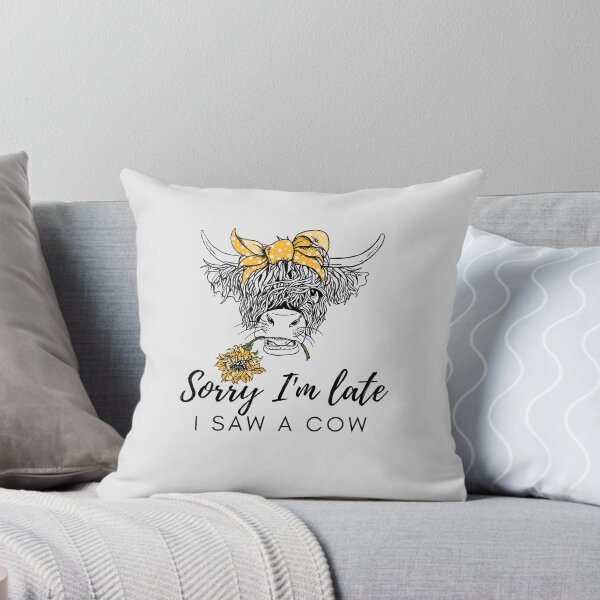 Artikelvorschau, Tut mir leid, ich bin spät dran. Ich habe eine Kuh gesehen entworfen und verkauft von KGoPrintables.
