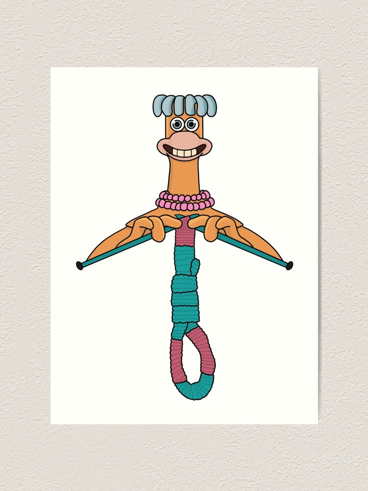 Chicken Run Babs Knitting Art Print