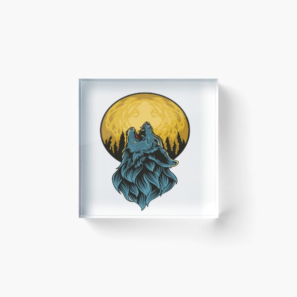 Item preview, Wolf roaring on the moon designed and sold by badreddine00.