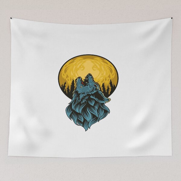 Item preview, Wolf roaring on the moon designed and sold by badreddine00.