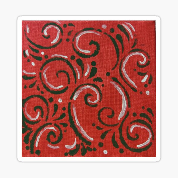 Red Swirls Sticker