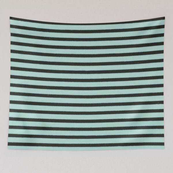 Item preview, Horizontal Blue Black Pinstripe Pattern, Blue Black Horizontal Stripes designed and sold by antevasinart.