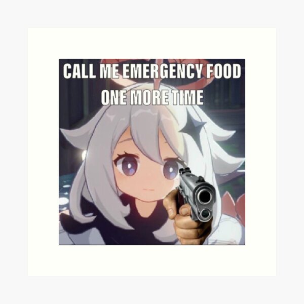 Item preview, Call Me Emergency Food One More TIme Paimon with Gun Genshin Impact designed and sold by ContTraders.