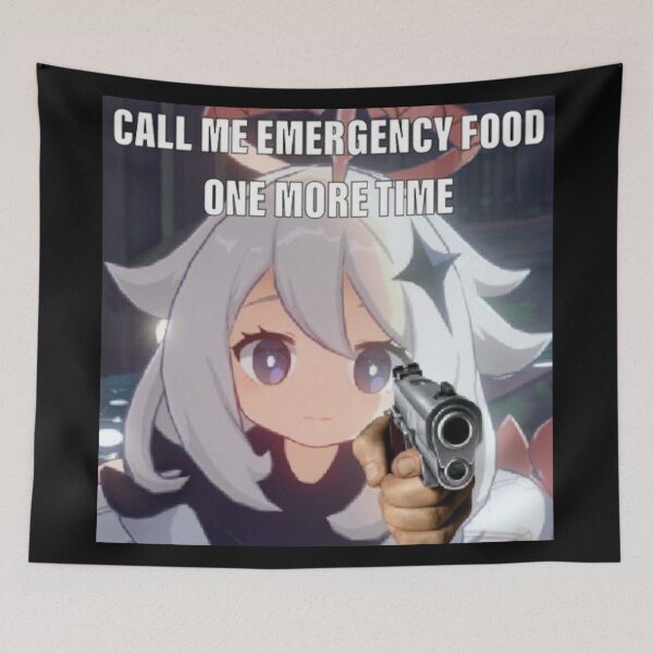 Item preview, Call Me Emergency Food One More TIme Paimon with Gun Genshin Impact designed and sold by ContTraders.