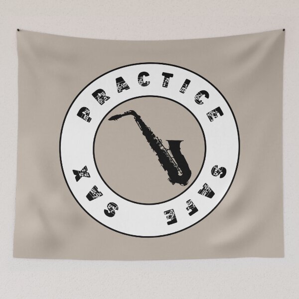 Item preview, Practice Safe Sax Funny Music Teacher Student Saying (BLACK) designed and sold by CRHPOD20.