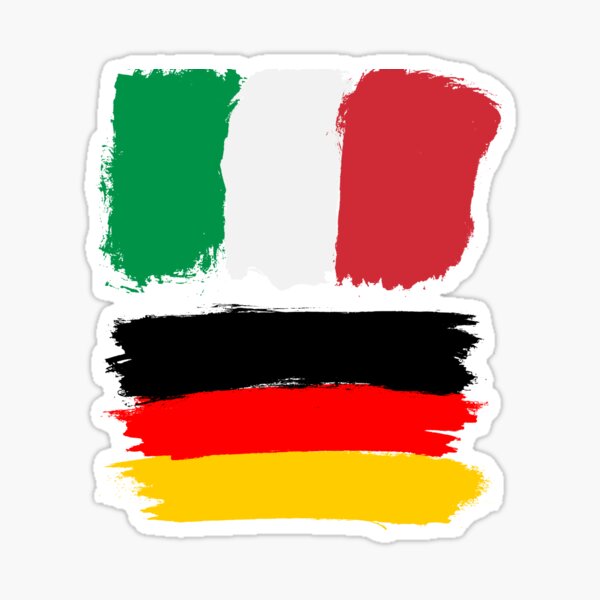 Italian and Germany flag Sticker