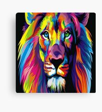 Neon Lion Canvas Print