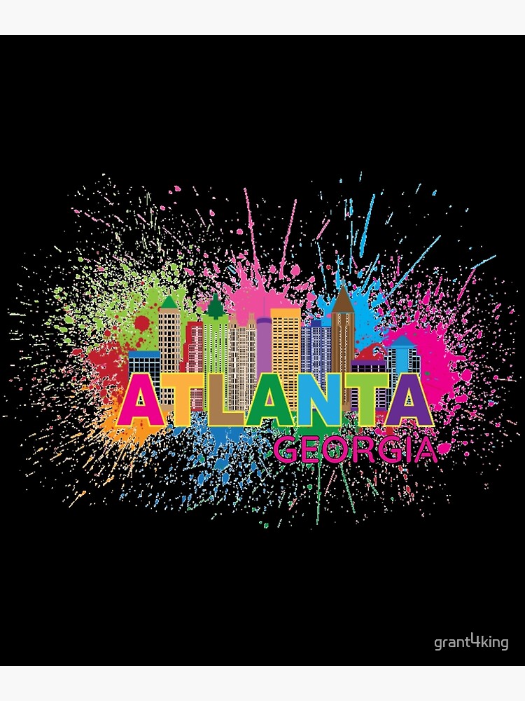 "Downtown Art Native Atlanta Skyline Paint Splatter print