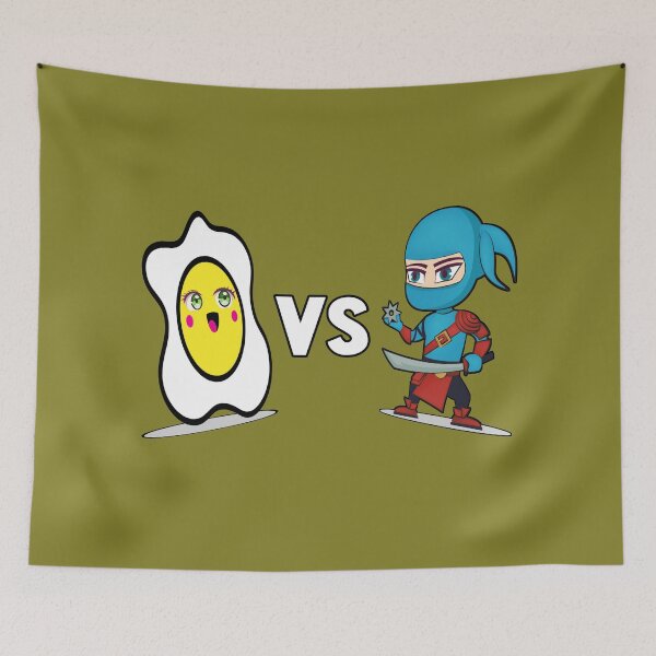 Item preview, Funny fried egg vs ninja warrior designed and sold by vibeno1.