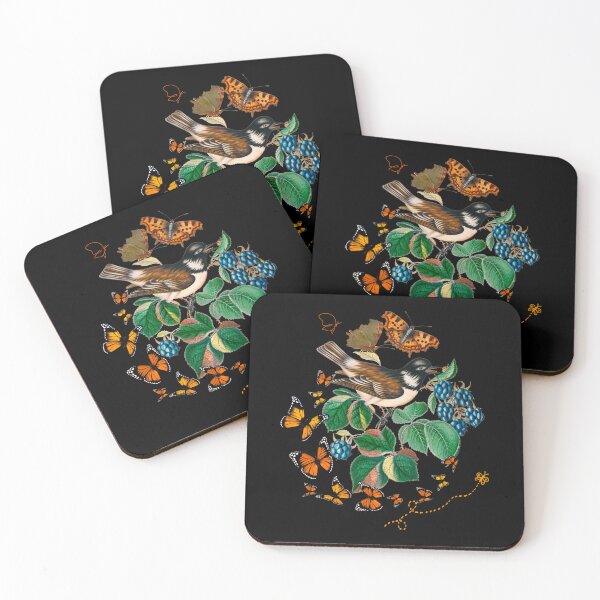 Artikelvorschau, Singender Singvogel mit Schmetterlingen Buntes umweltfreundliches Design entworfen und verkauft von EarthArtDesigns.