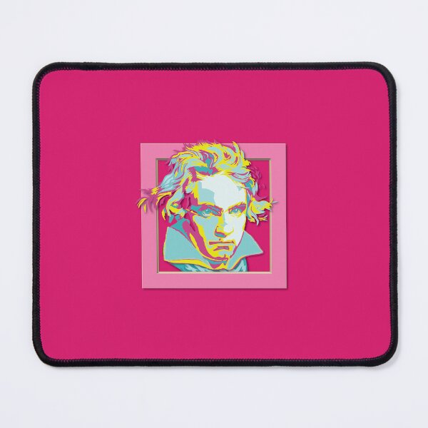 Item preview, Ludwig van Beethoven, framed portrait, with tie ©-edition. Pink, Magenta / Lime, Turquoise designed and sold by Brunhilde1001.