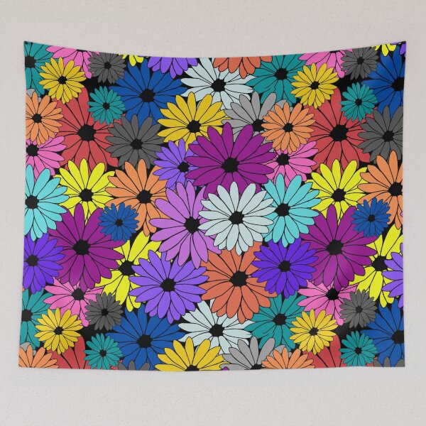 Item preview, Colorful flowers pattern graphic art designed and sold by Sameera Amir.