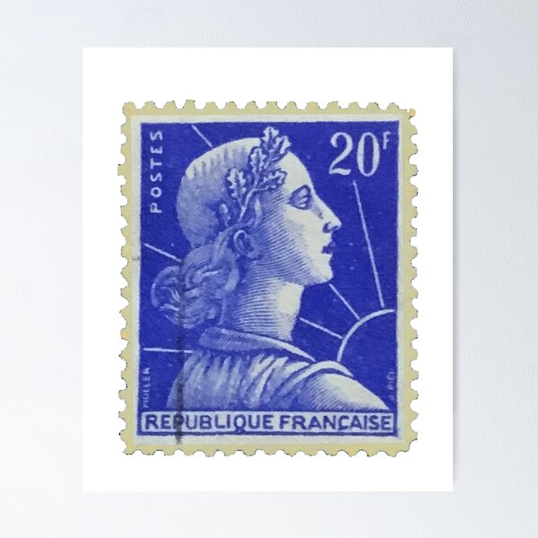 100 French Stamps 15f Used Blue Postage Stamps, Vintage Marianne Post Stamps  From France FREE POSTAGE 