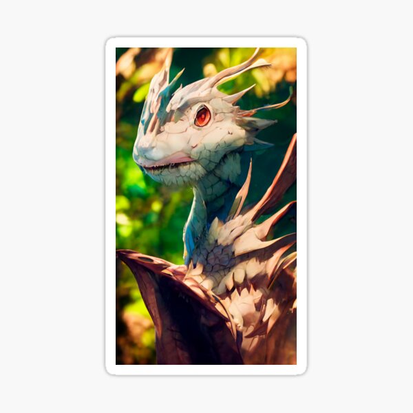 A fabulous mystical dragon in the jungle. A creature with strong wings and powerful paws. Sticker