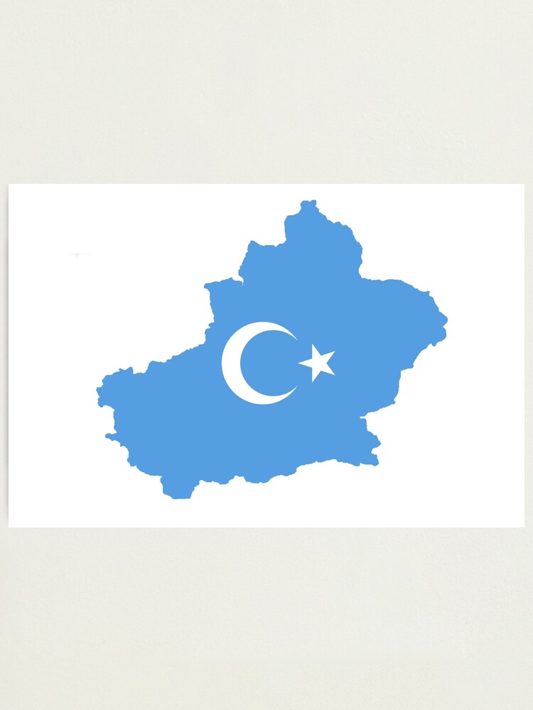 Lámina fotográfica «Mapa de la bandera de Turquestán Oriental» de mo91