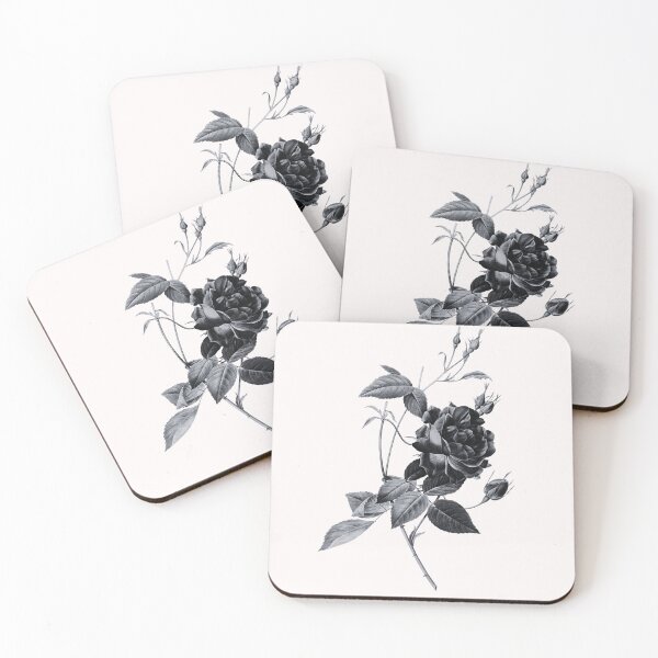 Item preview, Blood Red Bengal Rose Flower, Alternative Illustration - Grey and Black Rose designed and sold by DaphneKstudio .