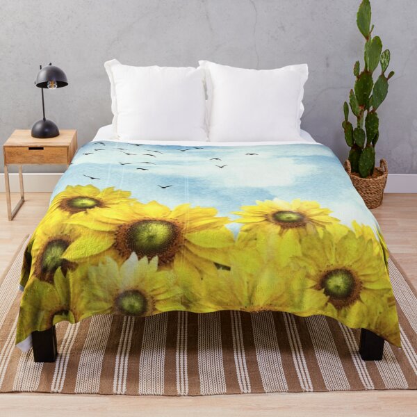 Item preview, Painted Sunflowers Blue Sky designed and sold by HappyLifeCreate.