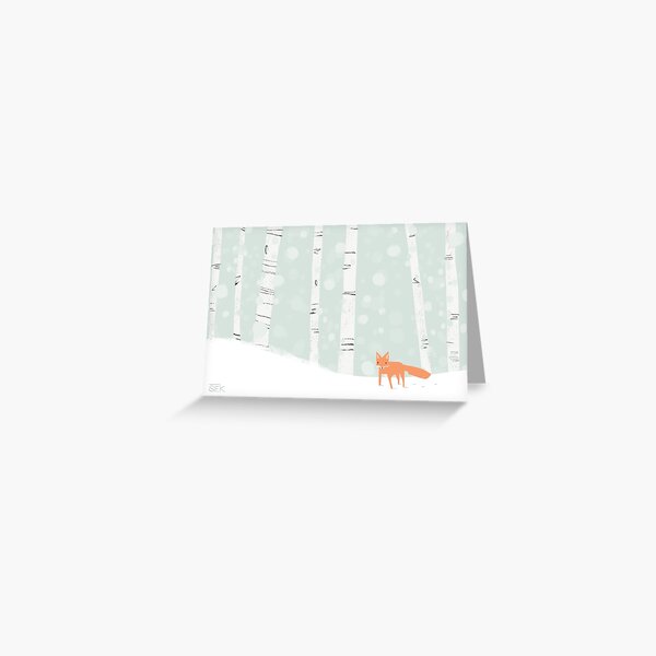 Snow Fox - Landscape Greeting Card