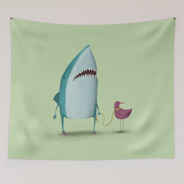 Aperçu de l'œuvre Ami requin et oiseau créée et vendue par agrapedesign.