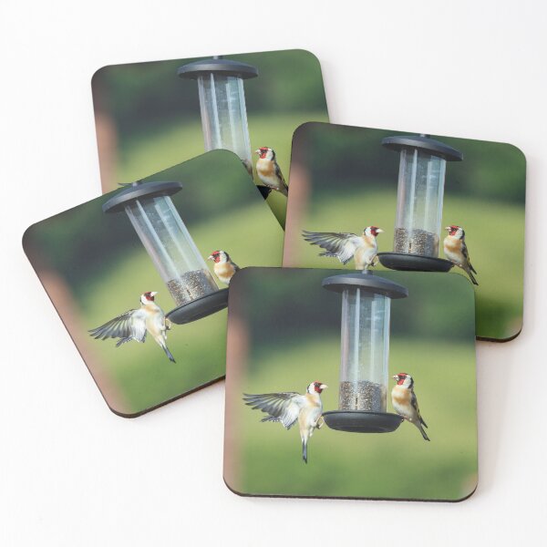 Item preview, Goldfinches on niger feeder designed and sold by GreyFeatherPhot.