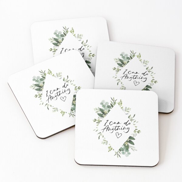 Item preview, I Can Do Anything Inspirational Quote | Floral Flower Leaves Diamond Border: designed and sold by LifeAndWonder.