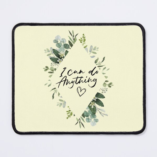 Item preview, I Can Do Anything Inspirational Quote | Floral Flower Leaves Diamond Border: designed and sold by LifeAndWonder.