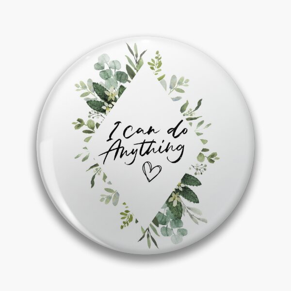 Item preview, I Can Do Anything Inspirational Quote | Floral Flower Leaves Diamond Border: designed and sold by LifeAndWonder.