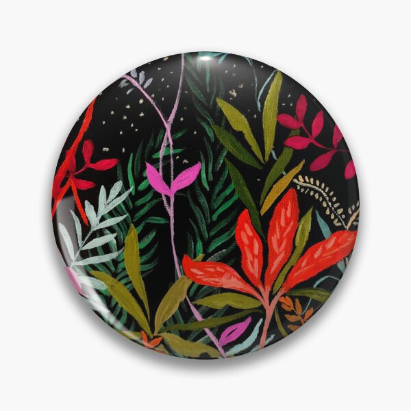 Item preview, Art of Night Plants - Oil and Acrylic Painting of Nature - Bright Abstract Flowers Image designed and sold by ArtProvocation.