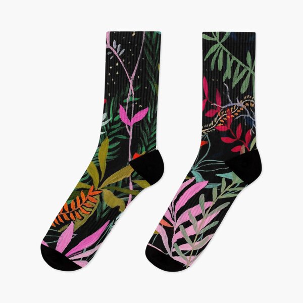 Item preview, Art of Night Plants - Oil and Acrylic Painting of Nature - Bright Abstract Flowers Image designed and sold by ArtProvocation.