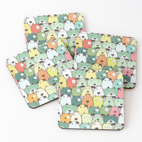Item preview, Green Funny Dog Faces designed and sold by MameDesign.