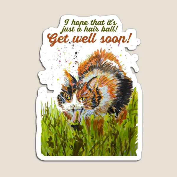 Item preview, Get Well Soon Hairball Cat designed and sold by bramblewood56.