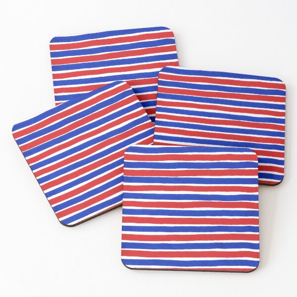 Item preview, Horizontal red, blue and white striped pattern - red, white and royal blue stripes designed and sold by patterncrow.