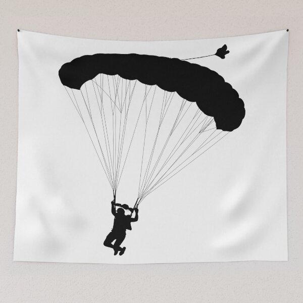 Item preview, Black Parachute Skydiving, Experience the Thrill of Freefall Adventure designed and sold by MoStorish.