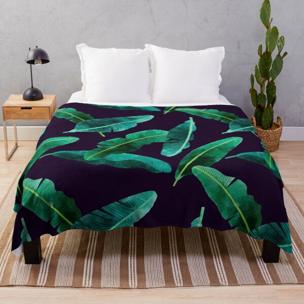 Item preview, Tropical Banana Leaves on Black designed and sold by pinkthesis.