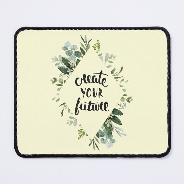 Item preview, Create Your Future Inspirational Quote | Floral Flower Leaves Diamond Border: designed and sold by LifeAndWonder.